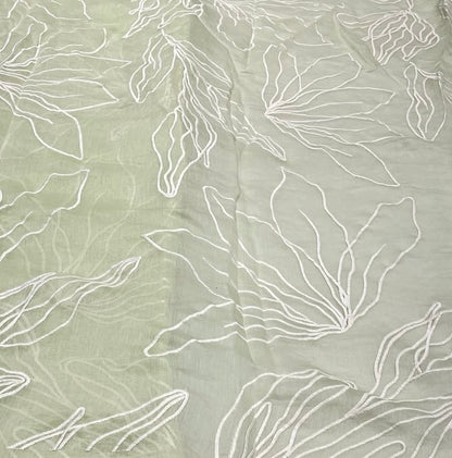 Pastel Green Embroidered Chanderi Co-ord ( Set of 2 )