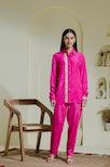 designer co-ord set for women in pink  color